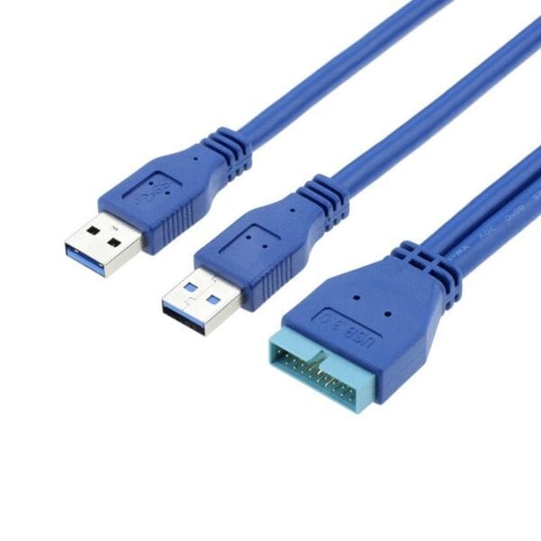 كابل USB 3.0 ذكر مزدوج إلى اللوحة الأم 20 دبوس ذكر