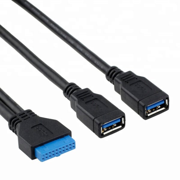 كابل توصيل USB 3.0 أنثى مزدوج إلى اللوحة الأم 20 دبوسًا