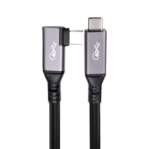 كابل USB 4 مضفر بزاوية، 8K، 240 واط، 40 جيجابت في الثانية