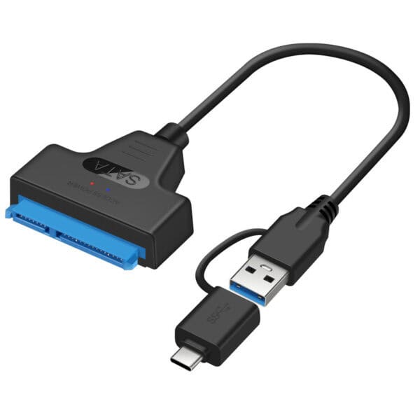 كابل محول USB-A USB-C إلى SATA 2 في 1