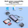 FS16611 (2) قارئ بطاقات USB 3.0 Type-C إلى SD TF USB A 3.0