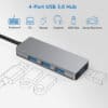 FS16628C (2) محول موزع USB-C إلى 4 منافذ USB 4 في 1