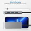 FS16628C (3) محول موزع USB-C إلى 4 منافذ USB 4 في 1