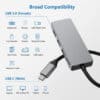 FS16628C (5) محول موزع USB-C إلى 4 منافذ USB 4 في 1