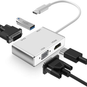 USB-C на HDMI DVI VGA USB 2.0 4 в 1 адаптер-концентратор