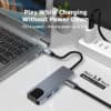 FS16630E (4) محول موزع USB-C إلى HDMI Ethernet USB SD TF وPD 6 في 1