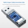 FS16659 (2) وصلة USB A 3.0 ذكر إلى USB Type C أنثى