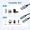 كابل محول بطاقة الصوت من USB إلى مقبس الصوت