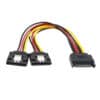 FS19031-3 كابل تمديد الطاقة SATA 15 دبوسًا ذكرًا إلى كابل تمديد الطاقة Dual 15 دبوسًا أنثى
