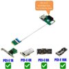 FS19120-4 كابل محول فتحة بطاقة NGFF M.2 Key A/E إلى PCI-E Express USB Riser