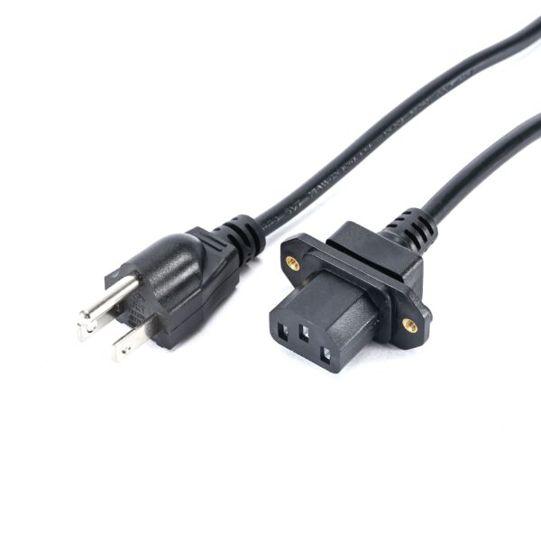 Cable de extensión para montaje en panel con tornillos NEMA 5-15P a C13