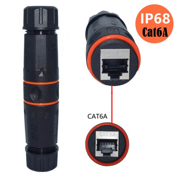 موصل RJ45 CAT6A CAT6 CAT5E مقاوم للماء IP68