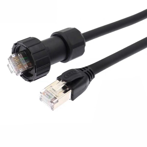 Cable Ethernet RJ45 Cat6 U/UTP resistente al agua para montaje en panel
