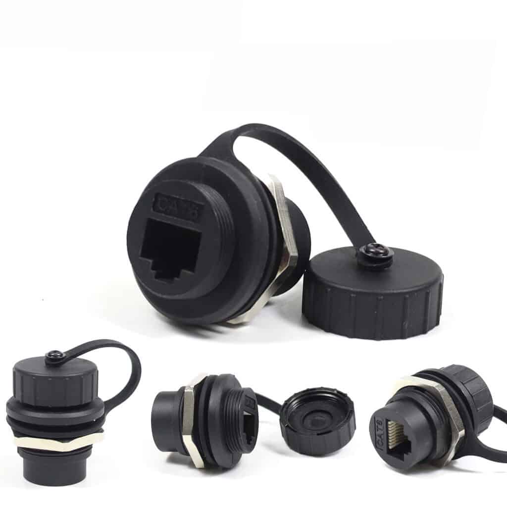 FSP4520 Круглий IP67 водонепроникний з’єднувач RJ45 CAT6 для монтажу на панелі