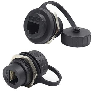 Round Type IP67 Waterproof RJ45 CAT6A UTP Panel Mount Coupler
