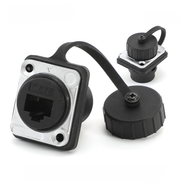 Conector hembra a hembra RJ45 Cat6 Cat6A tipo D resistente al agua IP67