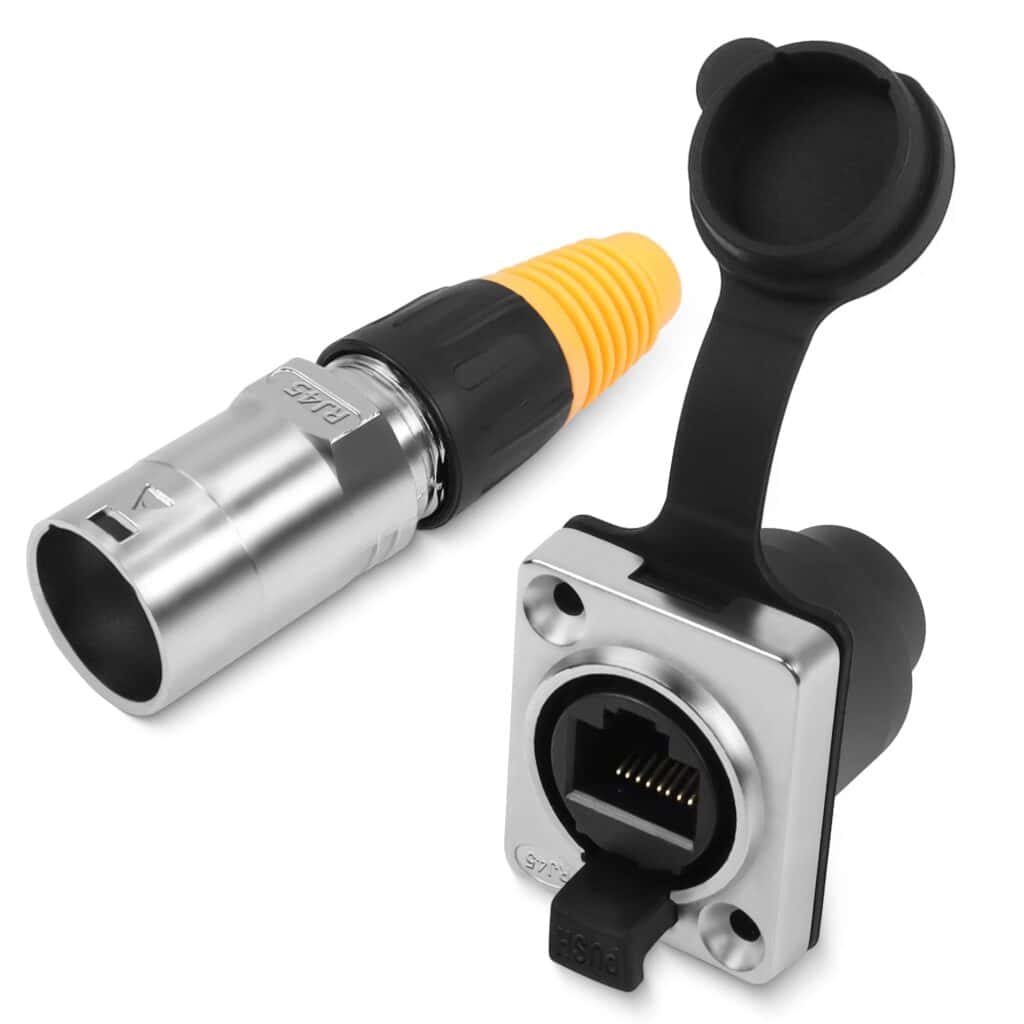 RJ45 Panel Mount Waterproof Adapter Industrial Network Coupler Assembly